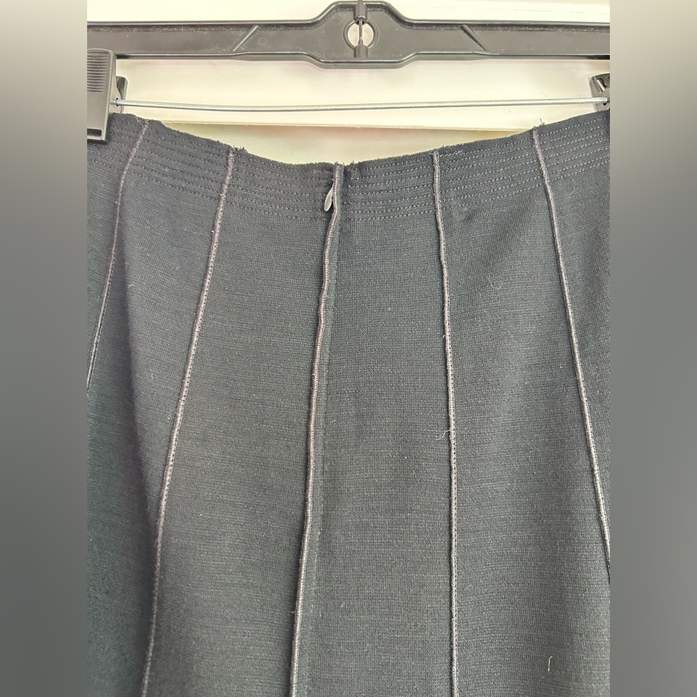 EILEEN FISHER Black Wool Seamed A-Line Skirt, Sz M NWOT - Picture 5 of 6